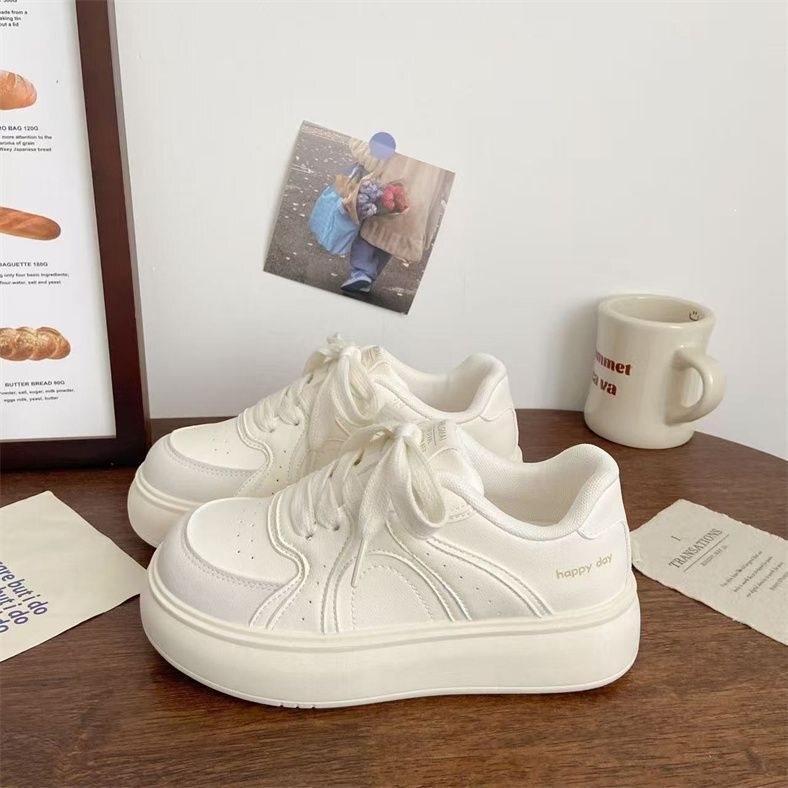 High-Appearance Platform Thick-Soled White Sneakers for Women 2026 New Model High-Appearance Korean Style Versatile Sports Shoes Casual Sneakers Trendy High-Appearance Platform Thick-Soled White Sneakers for Women 2026 New Model High-Appearance Korean Style Versatile Sports Shoes Casual Sneakers Trendy