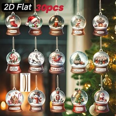 クリスマスの雪玉木製飾り、クリスマスツリーや家の装飾に、ユニークなホリデーギフトの飾り物
