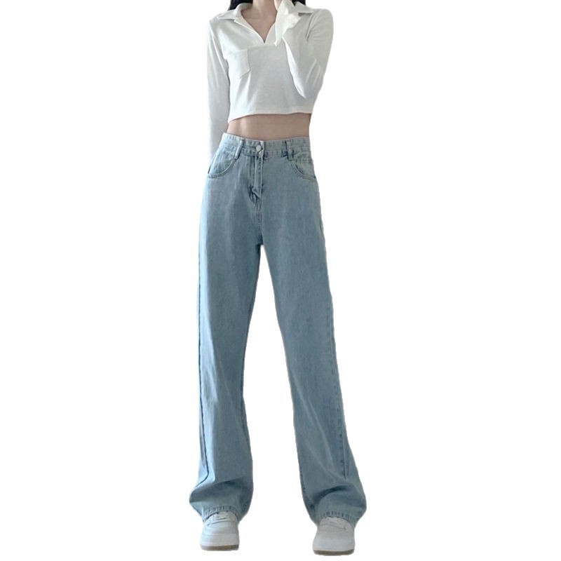 女性のためのワイドレッグジーンズ 2025 夏薄いルーズ多用途ルーズレトロストレートドレープ夏のズボン女性のための|undefined