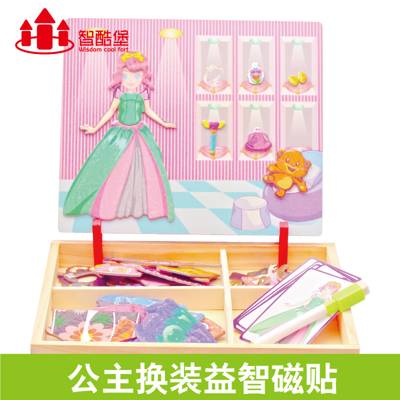 Educación temprana para niños Rompecabezas de rasgos faciales Rompecabezas magnético Pegatinas magnéticas Vestir 3-6 años Juguetes de jardín de infantes Pinpinle Personalización