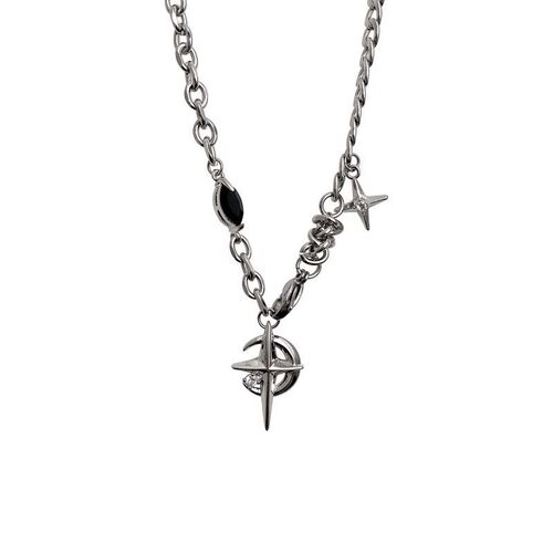 Titanium steel versatile necklace men's trendy light luxury niche high-end accessories ins hip-hop street chain pendant