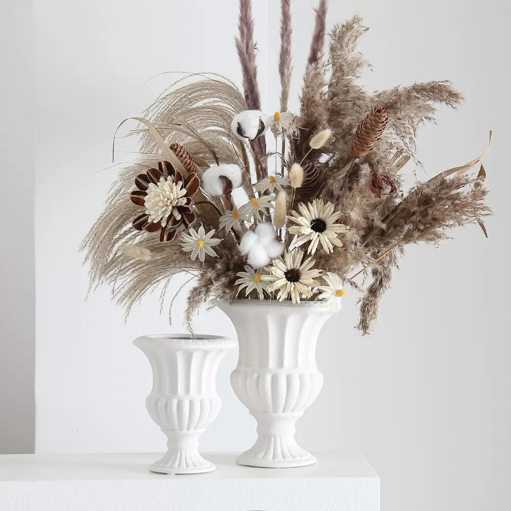 北欧式复古陶瓷花瓶高级感多肉小花盆装饰摆件侘寂风插花瓶批发