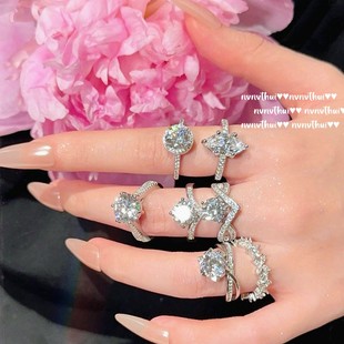 ��â����ѩ����ʯ��ָ ���İ˼� �18K�� ˮ�λʹ��ʯ��ָӆ��