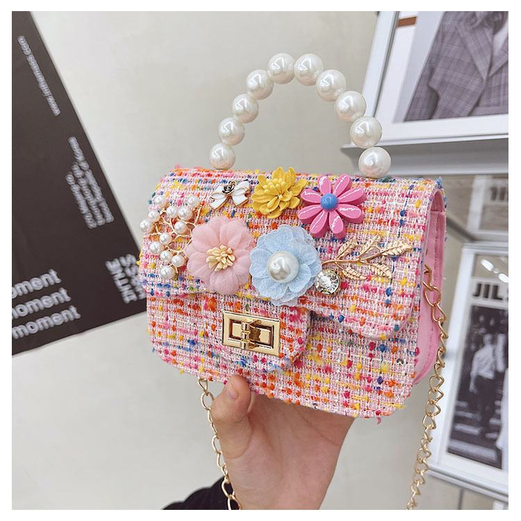 Children's One-shoulder Diagonal Bag Pearl Portable Coin Purse Bear Bow Cute Accessory Bag Wholesale display picture 7