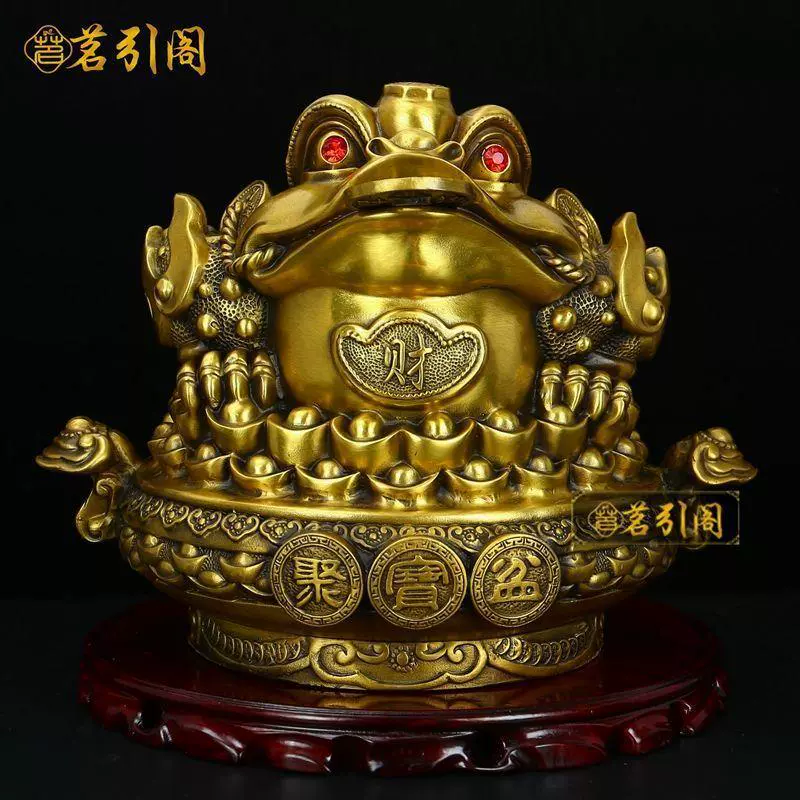 All copper golden toad decoration three -legged golden cicada bronze toad home handicraft living room shop opening gift wholesale