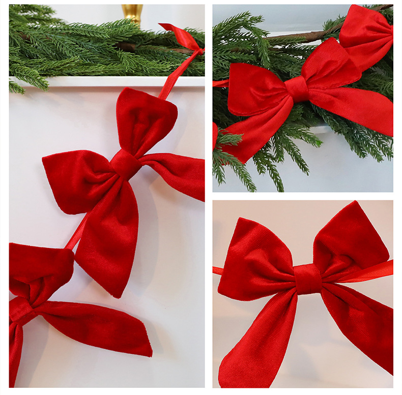 Christmas Bow Bunting Garland – Decorative Holiday Banner For Trees, Windows & Festive Displays_voghion.com