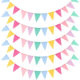 Cross-border Hot Selling Sackcloth Triangle Flag Birthday Party Wedding Flag European Style Holiday Decoration Color Flag in stock