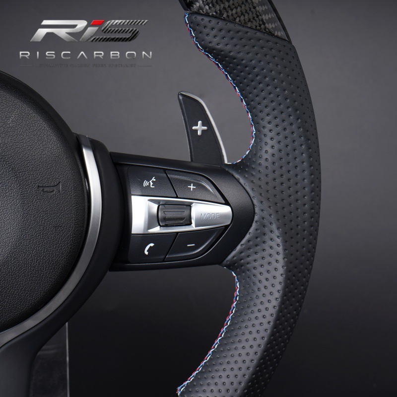 Carbon fiber M logo flat-bottom steering wheel compatible with BMW F30F10F11F15F16F20F25F18M3M5