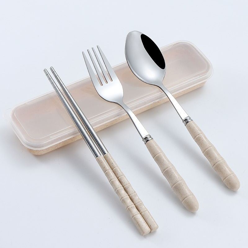 오메가-[숟가락+젓가락+포크+수납함] 4종세트