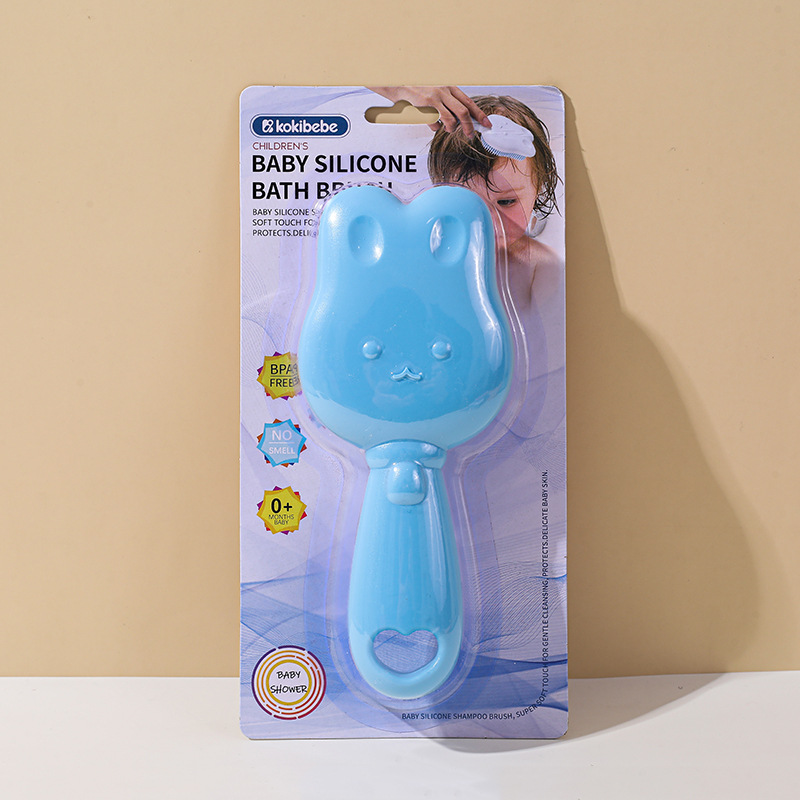 Nombre en inglés Tarjeta de succión Embalaje Cepillo de silicona Baño de bebé Baño Cepillo de silicona Dibujos animados Cepillo de limpieza de baño lindo