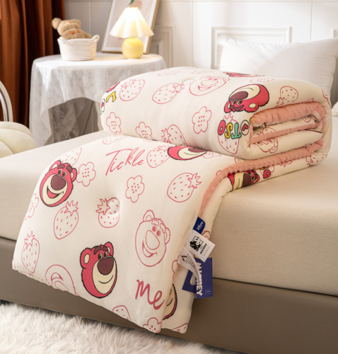 miki soy bean quilt type A knitted cotton 3D bean velvet quilt children's winter quilt nap quilt cartoon quilt can be customized to thicken