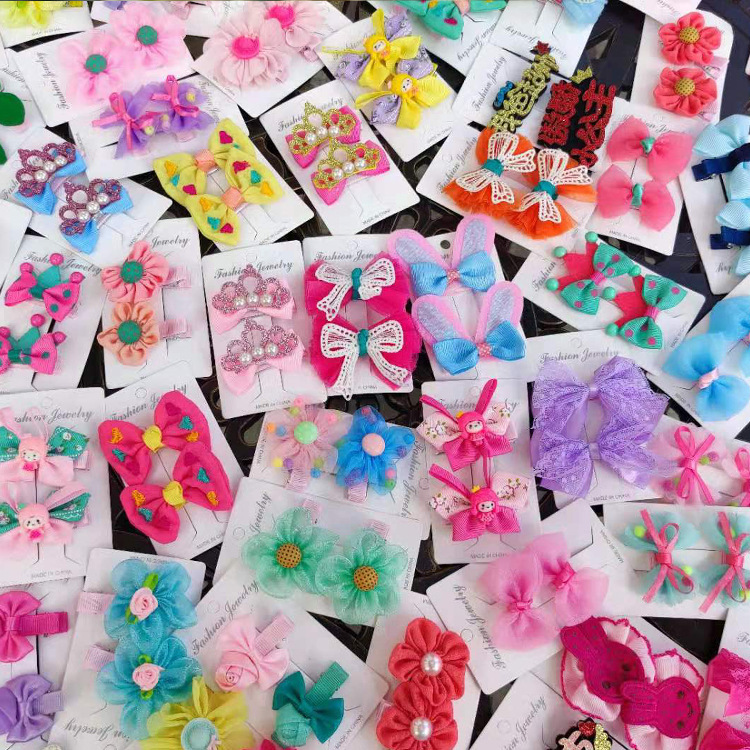 (Breaking treatment)children bow Wafer Hairpin baby Headdress Hairdressing princess Hairpin Flower