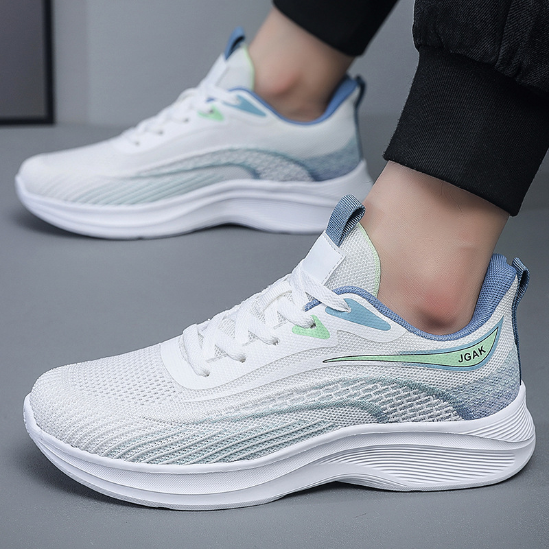 Zapatos de hombre de talla 50, zapatos deportivos, malla, transpirable, fondo sólido, zapatos para correr de talla extra grande, zapatos blancos antideslizantes deportivos para estudiantes