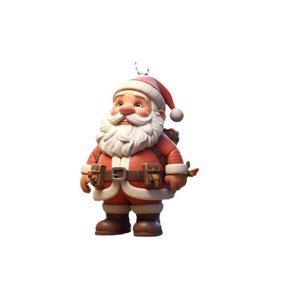 2025 Navidad transfronteriza nueva serie de Papá Noel colgante acrílico plano decoración creativa del árbol de Navidad