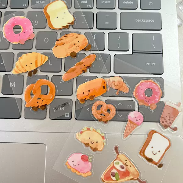 Baked Bread Jelly 5D Three-Dimensional Nail Art Sticker Cartoon Cute Adhesive Waterproof Pen Holder Camera Sticker