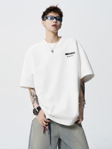 American letter print T-shirt for men, summer high street loose casual couple short-sleeve trendy brand versatile round neck T-shirt top