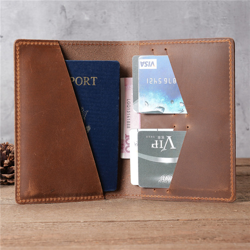 1119 wallet men's cowhide passport bag ticket holder travel document storage bag multi-functional card holder overseas passport holder