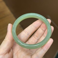 天然青海料和田玉绿冰晴手镯高冰多圈口冰晴绿圆条玉镯母亲节礼物