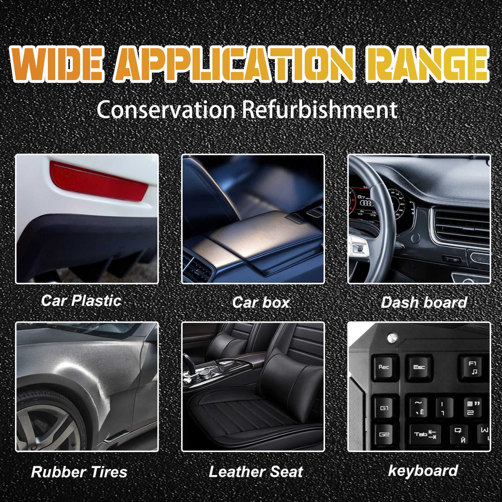 Rayhong Car Plastic Refurbishment Agent Car Leather Seat Interior Polishing, Stain Removal, Cleaning, Refurbishment and Maintenance Agent