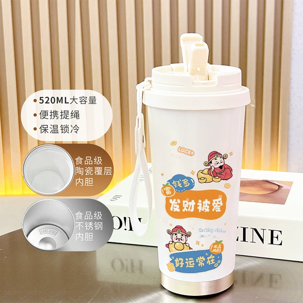 【Food Grade 316 Stainless Steel】Antique White-BXAB15667 Get Rich and Beloved