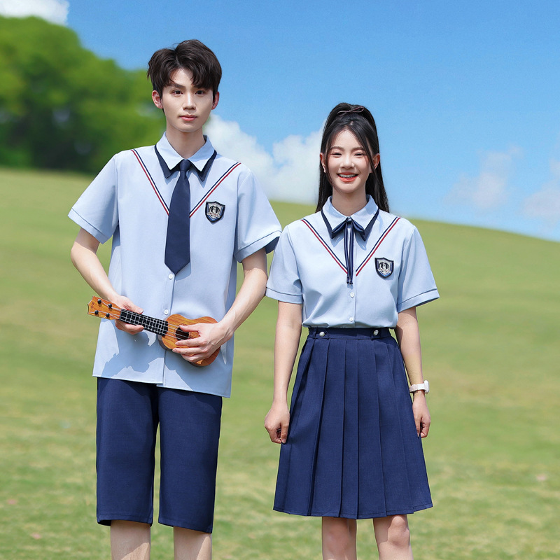 2025 Primary and Secondary School Students, High School Students, Graduation Photos, College Style Short-Sleeved Shirts, Class Uniforms, School Uniforms, Performance Costumes