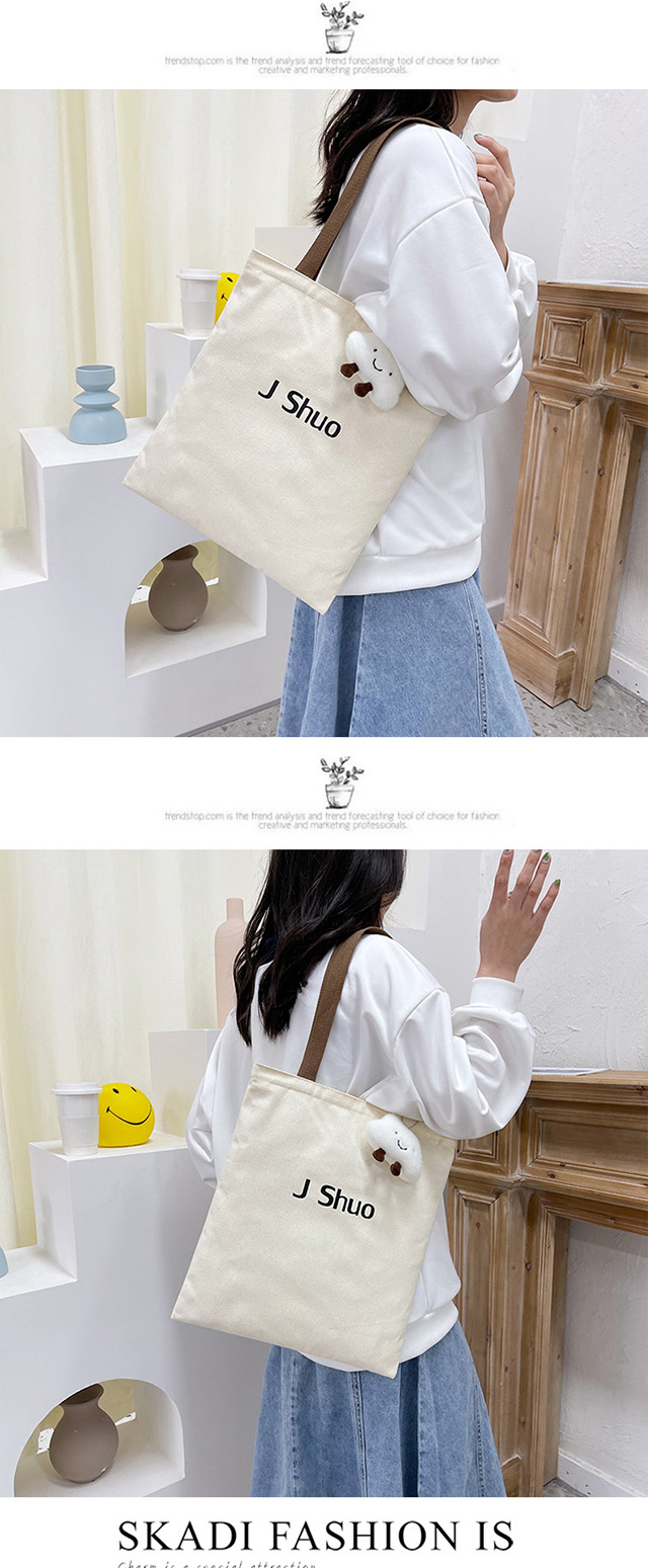 The 2022 new trendy women's canvas bag, a retro and cute student ulzzang canvas bag for women undefined
