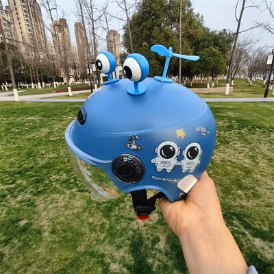 3C certification 1-5 years: Motosiklet kaskı (dəbilqə) - navy-blue-transparent-short-blue-eyes-blue-windmill-1-5-years-old-send-no-13-post-jz