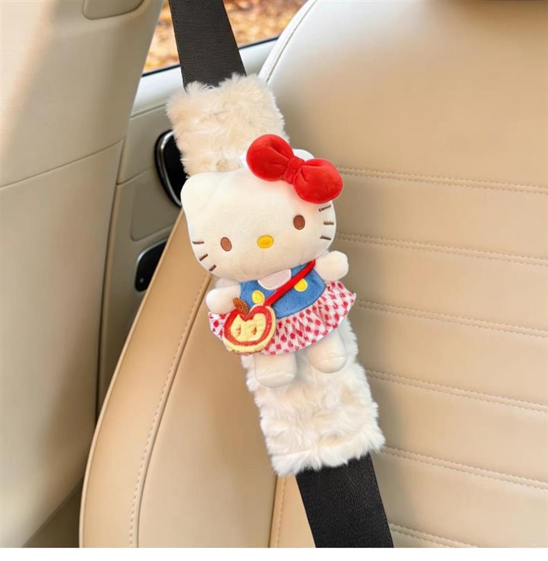 Hellokitty Car Seat Belt Shoulder Pads Car Interior Seat Belt Decoration Anti-Wear Clothing Couple Set for Women