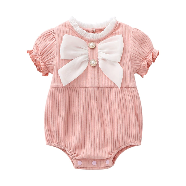 With bow, fuchsia, with short sleeve