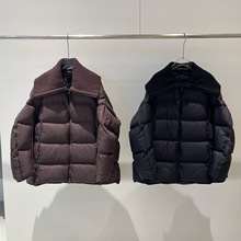 2025冬季新款女装宽松保暖御寒针织大翻领羽绒服时尚外套 004005