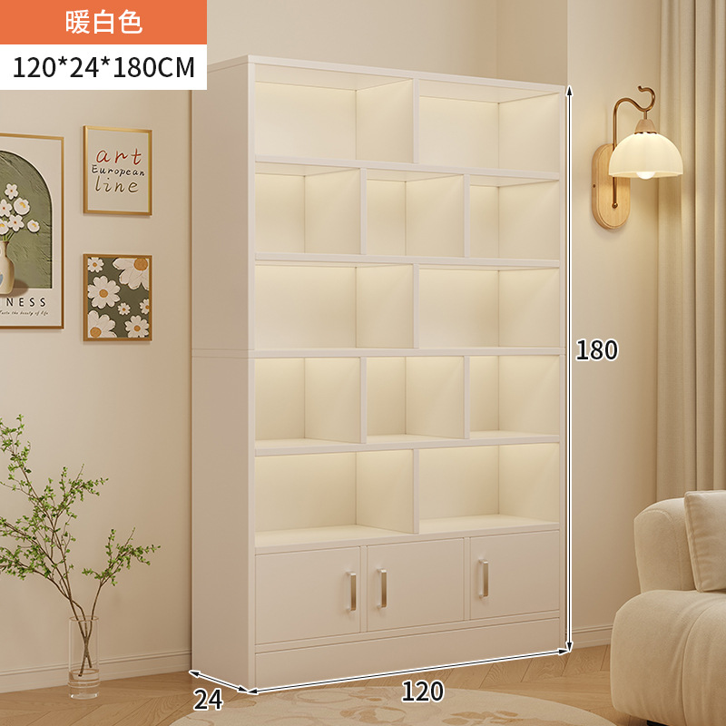 Estante de libros doméstico moderno y simple almacenamiento de suelo integrado contra la pared armario de almacenamiento sub-salón de estar mostrador de libros