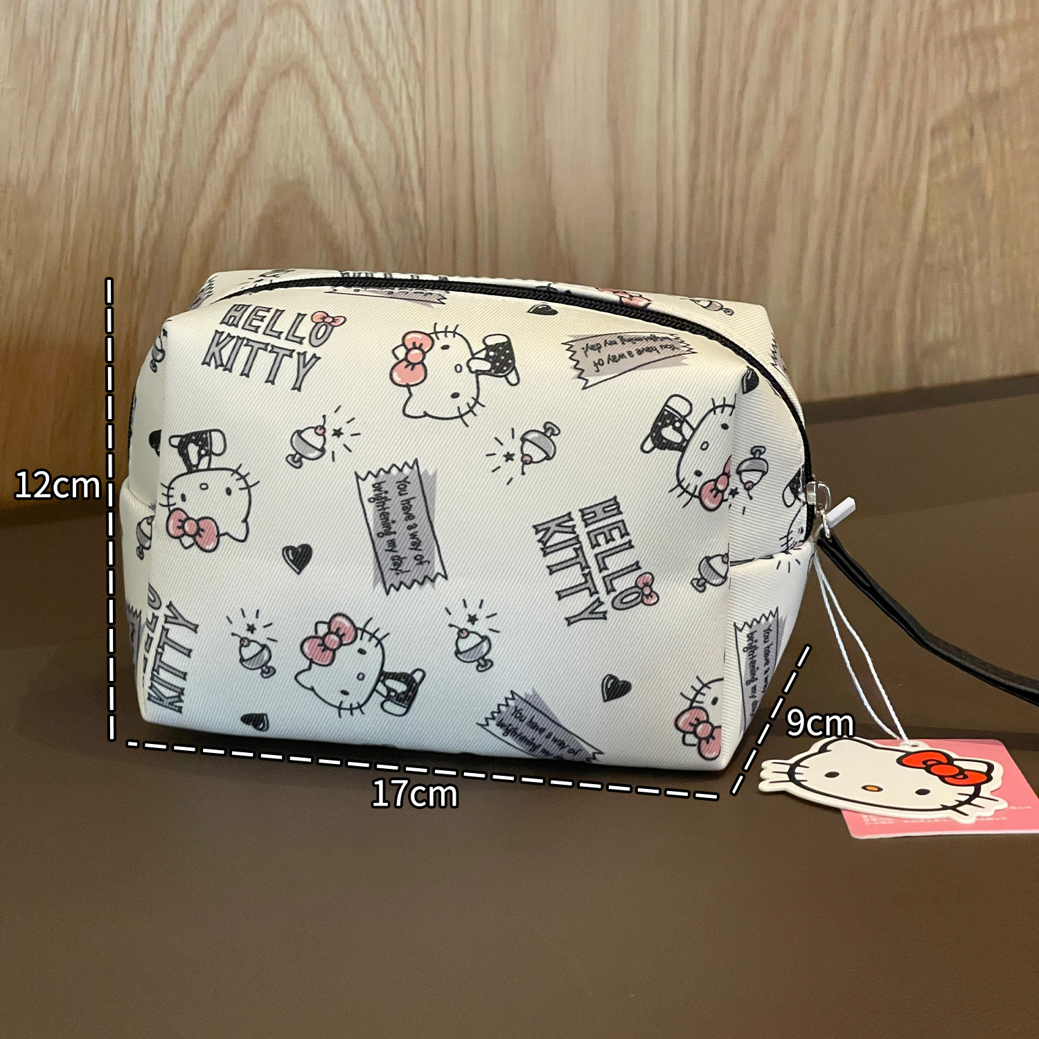 Bolsa de maquillaje de mujer gran capacidad adorable Kitty bolsa de almacenamiento bolsa de viaje portátil bolsa de lavado bolsa de almacenamiento de cosméticos