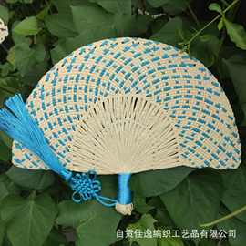 非遗扇子四川特色古镇旅游伴手礼纯手工编织菁扇工艺品纳凉蒲扇