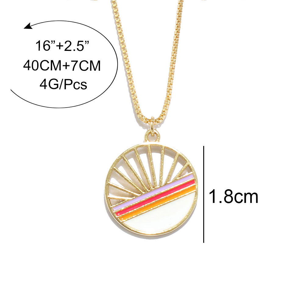 Simple Copper Fashion Female Pendant Dripping Oil Necklace display picture 1