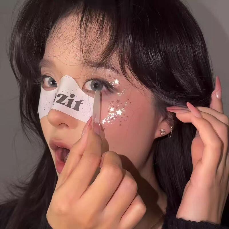 Internet Celebrity Sparkling Star Freckle Stickers in Stock, Exquisite Glitter Makeup Stickers, Sweet Girl Face Embellishment Decoration Stickers, Customizable