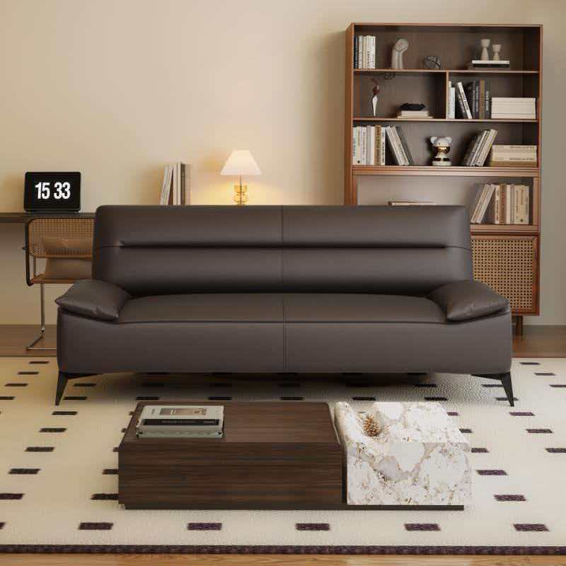 Cat-Scratch-Resistant Leather Sofa Bed, Foldable and Dual-Purpose, Suitable for Small Apartments and Rental Homes, Three-Seater Minimalist Sofa