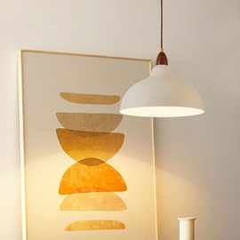 极简餐厅单吊灯日式侘寂风现代简约创意艺术复古原木餐桌吧台灯具
