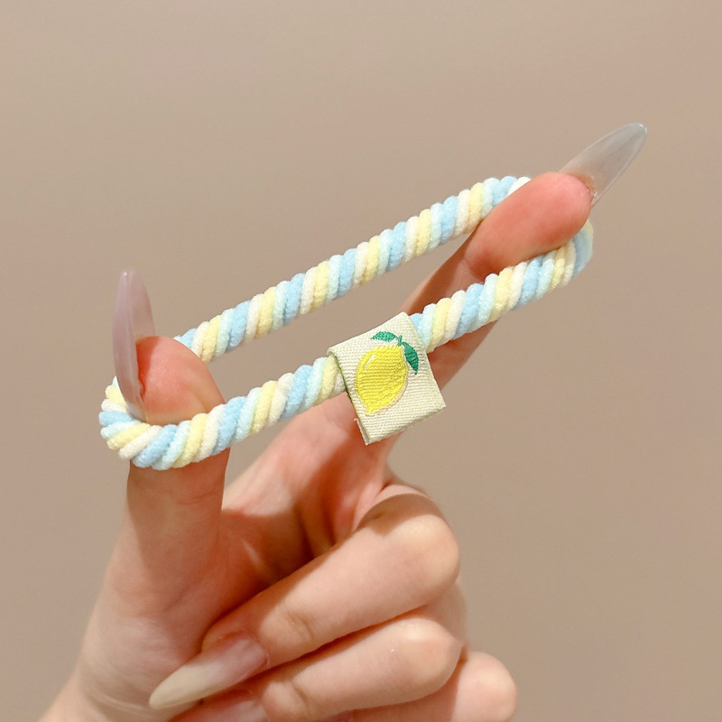 2025 nueva cuerda para el cabello de los niños, banda de goma alta elástica y duradera, las niñas no dañan el anillo para el cabello, cuerda para la cabeza de color coreano