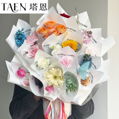 一歳一礼ツイストブーケ手作りdiy材料生花ブーケ包み紙材料牛革花芸資材