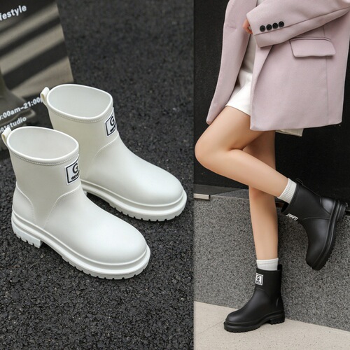 Waterproof rain boots for women, thick-soled, height-increasing, slip-resistant, kitchen work, oil-resistant rubber shoes for women