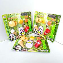 爆款鸡蛋面大熊猫喂食玩具螃蟹造型投喂套装仿真玩具女孩礼物批发