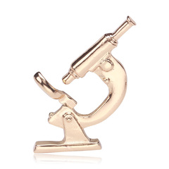 Creative alloy polished microscope brooch fashionable personalized medical equipment badge pin versatile clothing accessories