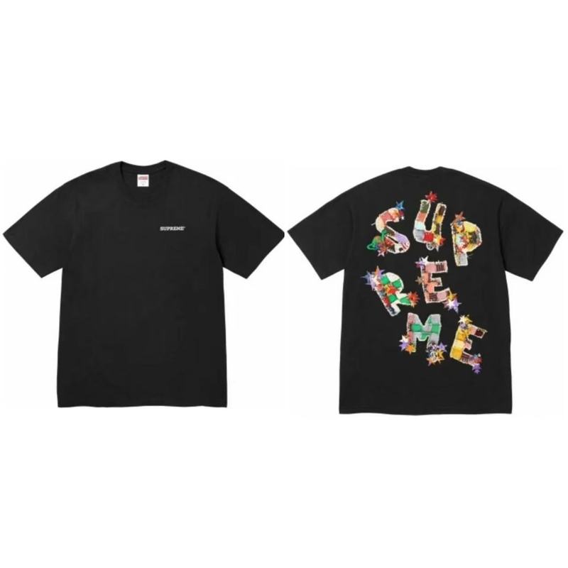 クロスボーダーファッションとトレンディなシュプリームレタープリントラウンドネック半袖ユニセックスストリートファッションTシャツドロップシッピング|undefined