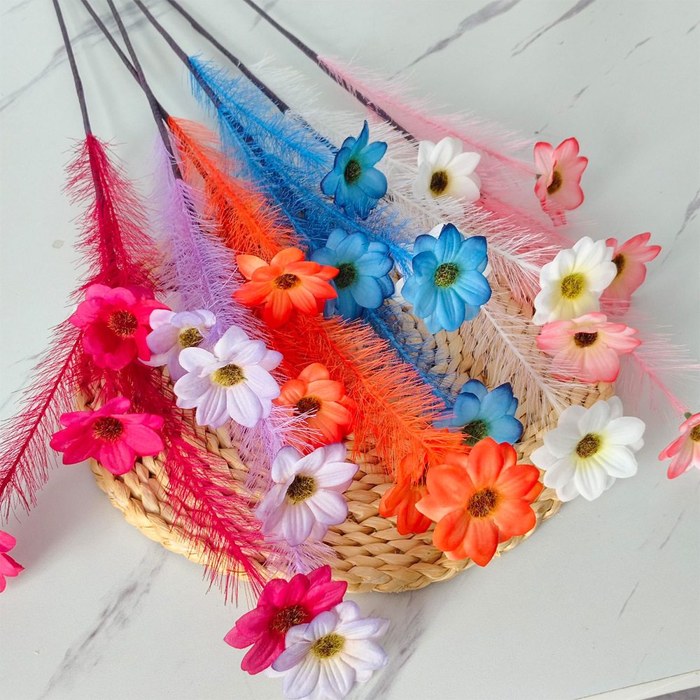 Simulación de flores de Ge Sang, ramas de manzanilla, flores falsas, jardinería al por mayor, decoración decorativa de flores