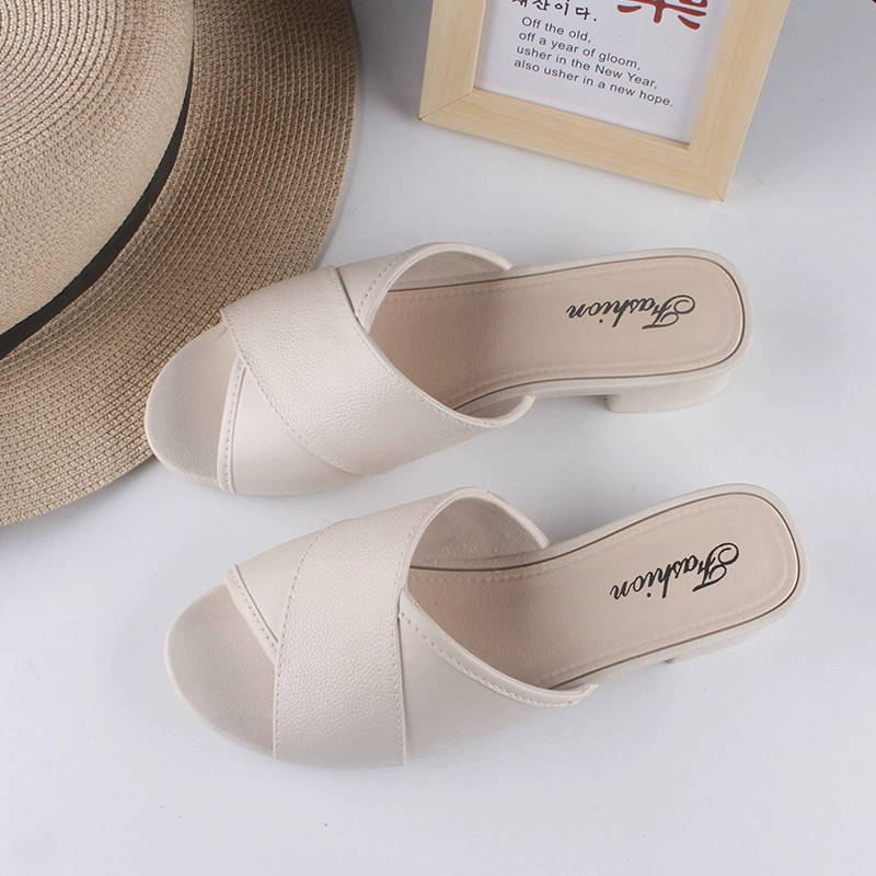 Summer Slide Sandals, Cross-Band Casual Beach Slippers, Sizes 36–41