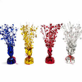 定制五角星桌饰爱心气球坠铁丝星星圣诞节新年餐桌中心摆件多颜色