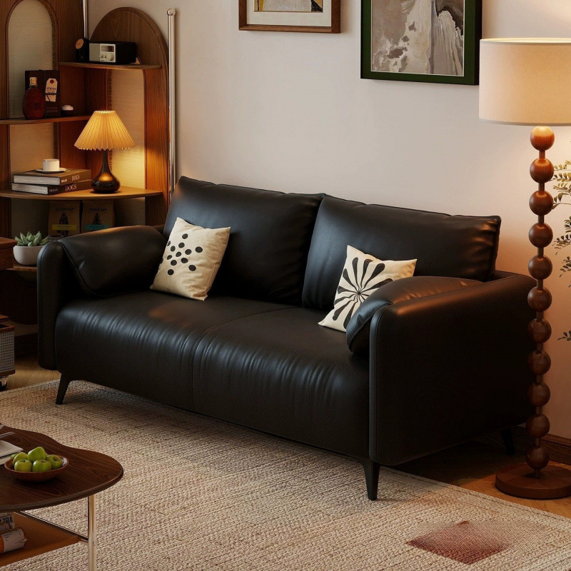 Modern Sofa for Living Room, Small Apartment, Rental Room, Bedroom, Two or Three-Seater, Lazy Straight-Line Fabric Sofa, New Model