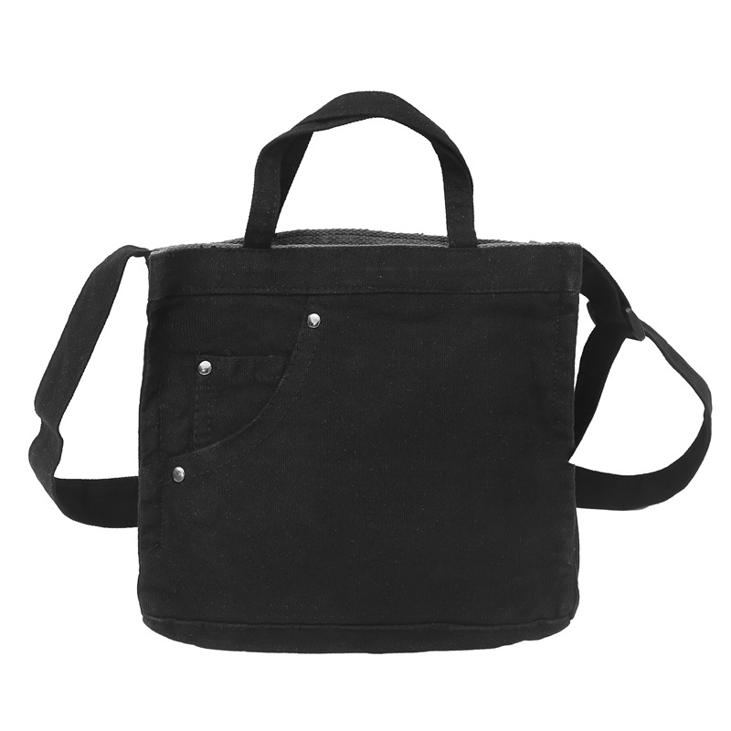Bolso de lona lavado para mujer 2024 nuevo bolso de hombro minimalista literario de moda todo fósforo bolso diagonal portátil al por mayor