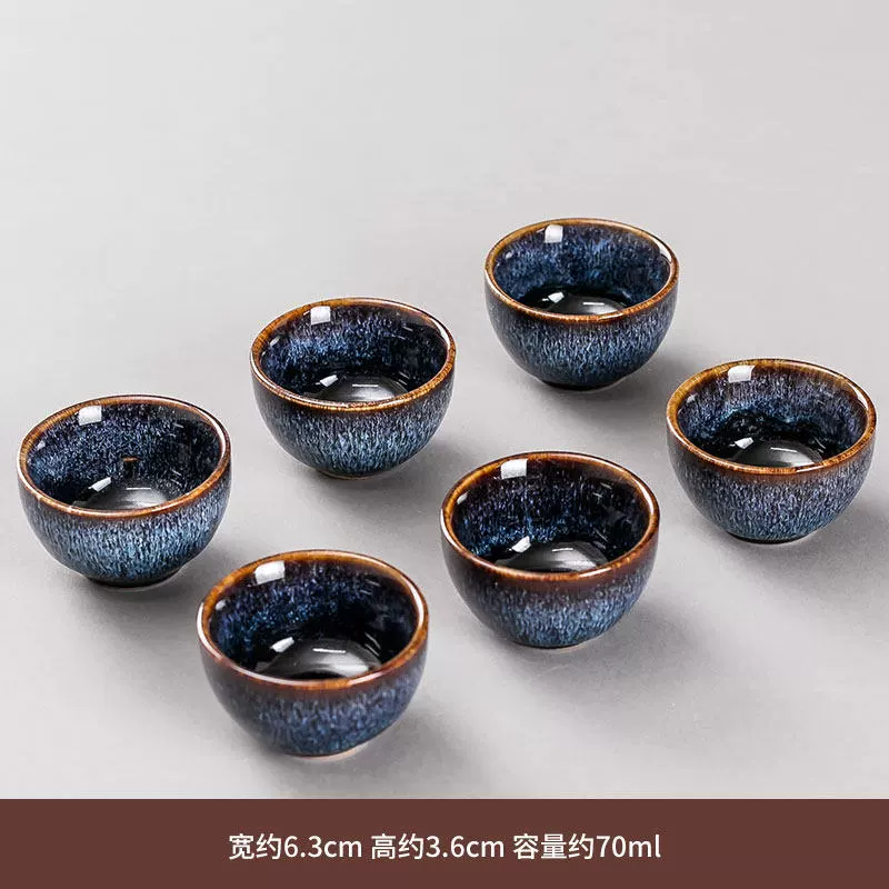 Ceramic tea cup, glass tea set, 6 pieces