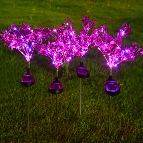 New solar butterfly orchid lamp, outdoor private garden decorative ground lamp, solar flower lamp, lawn lamp